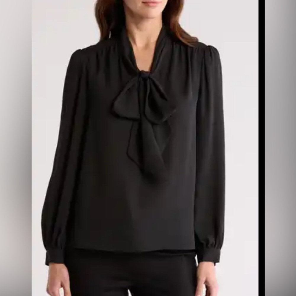 Jason Wu Black Tie-Neck Blouse